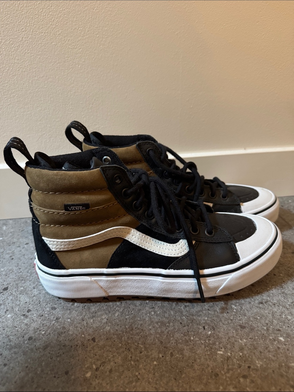 Vans All Season High-Top Sneakers in Black & Olive